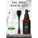 Dermotik Saç ve Gürleştirme Bakım Seti – Dermaroller, Saç Sakal Serumu ve Biberiye Suyu