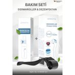 Dermotik Titanyum Uçlu 540 Iğneli Dermaroller 1 mm & Dezenfektan Seti–cilt ve Seyrek Saç Sakal Bakım Aleti - Siyah