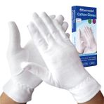 Dermrelief Pamuk Eldivenler - Güzellik, Kuru Eller, Egzama, Dermatit ve Sedef Hastalığı için (Orta, 3 Çift)