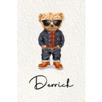 Derrick: Cahier personnalisé avec prénom Derrick | Cadeau d'anniversaire pour enfant, garçon, homme, copain ... | Nounours | 110 pages lignée, Petit Format 6x9 pouces (15,24 x 22,86 cm)