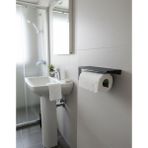 Dersel Dekor Modern Düzenleyici Antrasit Gri Duvar Raflı Havlukağıt Askılığı Metal Banyo Rafı ve Havluluk