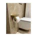 Dersel Dekor Modern Telefon Raflı Tuvalet Kâğıtlığı Metal Banyo Aksesuarı Duvara Monte vidala veya Yapıştır Gold