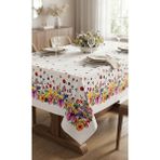 Dertsiz Canlı Renkli Masaörtüsü Dijital Baskı Leke Tutmaz Masa Örtüsü - Sarı - Kırmızı - Mavi - 160 x 220 cm