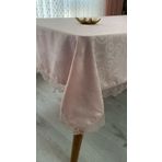 Dertsiz Masa Örtüsü Dantel Detaylı (8-12 Kişilik) (Pembe Çiçek)