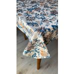 Dertsiz Masa Örtüsü Duck Keten 150 x 180 cm (Mavi Çiçek)