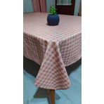 Dertsiz Masa Örtüsü Pötikare Desenli Duck Keten 150 x 180 cm (Açık Kahverengi)