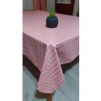 Dertsiz Masa Örtüsü Pötikare Desenli Duck Keten 150 x 180 cm (Pembe)