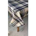 Dertsiz Masa Örtüsü Pötikare Duck Keten 150 x 180 cm (Siyah Ekose)