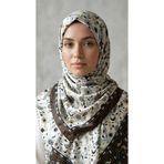 Dervişan İpekçilik %100 Saf İpek Omuz Şalı / Başörtü – 80x200 cm Büyük Boy Desenli İpek Şal