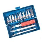 Dervis'İN Buffer® Zanaat 16 Parça Hobi Gravür Ahşap Heykel Çömlek Oyma Şekil Verme 13 Maket Bıçak Neşter Seti - Beyaz