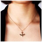 Dervivea Bohemia Uçak Kolye Gerdanlık Altın Uçak Kolye Uçuş Arkadaşı Kolye Zincir Minimalist Jet Uçak Kolye Takı Kadınlar ve Kızlar için