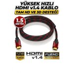 Derwell 1.5 Metre 1.5mt Full HD Örgülü Hdmı Kablo 1080p Hdmı Uyumlu Hdmı Dijital Kablo Tv Bilgisayar Yüksek Hızlı Hd Kablo