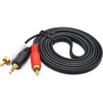 Derwell 1.8 Metre 2rca 3.5mm Jak Kablosu Rca Ses Aux Kabloları Ev Sineması DVD Tv Amplifikatörü Rca 3.5mm Hoparlör Kablosu 1.8mt Kırmızı – Beyaz Stereo Ses Kablosu