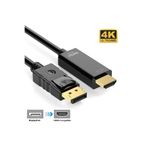 Derwell 1.8 Metre Displayport To Hdmi Kablo 4k 2k Display In Hdmı Out Dp To Hdmi Çevirici Kablo Dönüştürücü