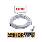 Derwell 1 Metre U6 Kablo Rg6/U6 Uydu Anten Kablosu Tak Kullan Full Hd 3D4K 1080 Uyumludur Hazır Çalıştır,Drwlu6x40m