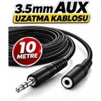 Derwell 10 Metre 10MT 3.5mm Erkek Kadın Ses Kulaklık Uzatma Kablosu Telefon Tablet Ses Aux Adaptör Jak Kablosu Ses Uzatma Ara Kablo