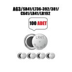 Derwell 100 Adet Ag3 Lr41 392 Sr41 1.5V Düğme Pil Hesap Makinesi/Terazi/Saat/Oyuncak/Garaj Pili Yuvarlak Pil