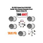 Derwell 100 Adet Cr2032 Lityum Para Pil Dr2032 Baskül-Bios-Kepenk-Kumanda Terazi Yuvarlak Düğme Lithum Pil