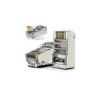Derwell 100 Adet Yeni Nesil Metal Cat5Cat6 RJ45 Konnektörü + Rj45 Cat6 Cat5 Koruma Kılıfı 100'lü Paket Siyah
