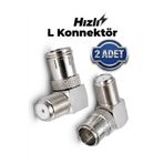 Derwell 2 Adet Hızlı F Konnektör L Fiş 90 Derece Anten Başlığı Quick Fiş Için F Connektör Rg6 Rg5 L Anten Başlığı Quick Fiş 2 Tane Geçmeli Uydu Kablosu Konnektörü