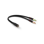Derwell 3.5mm Kulaklık Adaptörü Kulaklık Y Splitter Ses Dişi 2 Erkek Jack Mikrofon Splitter Kablo Ayırıcı