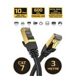 Derwell 3 Metre 3Mt Cat7 Patch Kablo Cat7 Ethernet Kablosu 10Gbps Internet Kablosu Rj45 Network Cord Patch