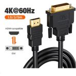 Derwell 3 Metre 3mt Dvı To HDMI Iki Yönlü Dönüştürücü Çift Yönlü Adaptör Kablosu 4 K 60 Hz 1080 P 3mt Pc Dizüstü Ps5 Xbox Tv Bilgisayar Monitör Görüntü Kablosu