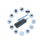 Derwell 4 Port USB 3.0 Hub Çoğaltıcı Anahtarlı Splitter, DRWLL301