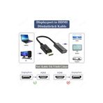 Derwell 4k 2k Displayport to HDMI 4K2K Çevirici Dönüştürücü Kablo DP HDMI Uyumlu Kablo Adaptörü Siyah, Derwell4k2k1x