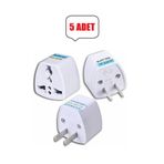 Derwell 5 Adet Ingiltere Abd Fiş Adaptörü 2 Pinli Amerikan Avrupa Seyahat Güç Adaptörü Dönüştürücü Priz