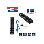 Derwell 7 Port Usb 3.0 Hub Anahtarlı Çoğaltıcı Çoklayıcı Swıtch Hızlı Çoklama Dişi Splitter Dizüstü Pc İçin