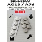 Derwell 70 Adet 70'Li Ag13/Lr44/A76/357A Düğme Pil 1,5 V Saat Lazer Oyuncak Pili Alkalin Düğme Pil