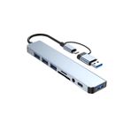 Derwell 8In2 Usb Hub 3.0 Usb C 5Gbps Yüksek Hızlı Usb Splitter Sd Tf Kart Okuyucu Adaptörü Macbook Pro Için