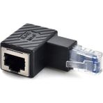 Derwell 90 Derece Açılı RJ45 Erkek-Dişi Dirsek Ethernet Lan Adaptör L Tipi Gigabit Destekli Cat5/6/7/8 Uyumlu Ethernet Dirsek Adaptörü Network Ethernet Aksesuarı