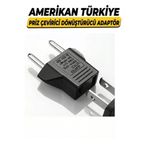 Derwell Amerikan - Türkiye Priz Çevirici Dönüştürücü Adaptör Piriz Ucu Jak Çevirici Adaptör Avrupa Türk Çevirici Jak Siyah