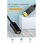 Derwell DisplayPort to Hdmı 4k Full HD Video Ses Görüntü Kablosu Bilgisayar Dizüstü TV İçin Dönüştürücü SİYAH