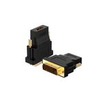 Derwell DVI HDMI Adaptörü DVI 24+1 HDMI Kaplama Fiş DVI Erkek HDMI Uyumlu Video Dönüştürücü PC HD TV İçin