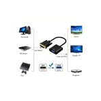 Derwell DVI To VGA Dönüştürücü HD 1080 P DVI Erkek 24+1 Pin VGA Dişi Video Kablosu HDTV PS3 PS4 PC İçin Siyah