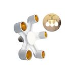 Derwell E27 Led Taban 220V Adaptör Lambası 110V Tutucu Soket Ampul Tutucu 5 in 1 Duy Lamba Çoklayıcı 5’Li