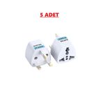 Derwell Eu Us Usa Aus Uk Kuveyt Ingiliz Iskoç Kuzey Kıbrıs Hac Umre Elektrik Prizi Çevirici Adaptör 5 ADET Derwell3pin5x
