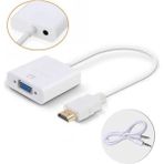 Derwell Hd 1080P Hdmı To VGA Kablosu Sesli Dönüştürücü Güç Kaynağı Hdmı Erkek VGA Kadın Dönüştürücü Adaptörü