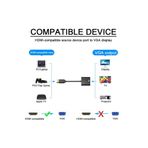 Derwell HDMI To VGA Ses Destekli Dönüştürücü Kablo 1080p Siyah, DrwlHdVGaa1
