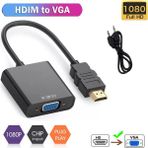 Derwell HDMI To VGA Sesli Adaptör Için Altın Kaplama 1080P Full Hd Erkek - Kadın Hdtv Monitör/projektörler/dizüstü Bilgisayar Için VGA Kablosu ile HDMI Uyumlu