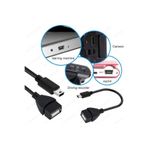 Derwell Mini 5 Pin Erkek USB 2.0 Tip A Dişi OTG Çevirici Kablo Siyah, DRWLMİNİ5