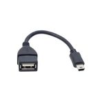 Derwell Mini Usb Otg Kablo 5 Pin Usb Çevirici Kablo Veri Kablosu Araba Ses Için Tablet Mp3 Mp4 Dönüştürücü SİYAH