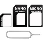 Derwell Nano Micro Mikro Sim Çevirici Dönüştürücü Iğne Adaptör Set 4'lü Set Çevirici Telefon Sim Kartı Aparatı Dönüştürücü Sim Adaptörü Mikro Standart Tam Boyut Nano