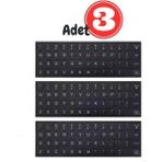 Derwell Türkçe Q Klavye Etiketi Laptop Pc Sticker Pvckeyboard Sticker Silinmez Kolay Yapışır Aşınmaya Dayanıklı Klavye Çıkartma Stikeri 3 Adet