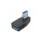 Derwell Usb 3.0 Sağ Açılı Konnektör Erkek Dişi 90 Derece Uzatma Adaptörü Yüksek Hızlı Usb Yeni 3.0 Sürümü