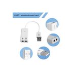 Derwell Usb Ses Kartı Çevirici 7+1 Dönüştürücü Laptop Harici Ses Kartı Kablolu Beyaz DRSESKABLO2