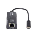 Derwell Yeni 2023 Type-c Usb Rj45 Ethernet 10/100/1000 Çevirici Adaptör 3.1 Gigabit Lan Dönüştürücü SİYAH